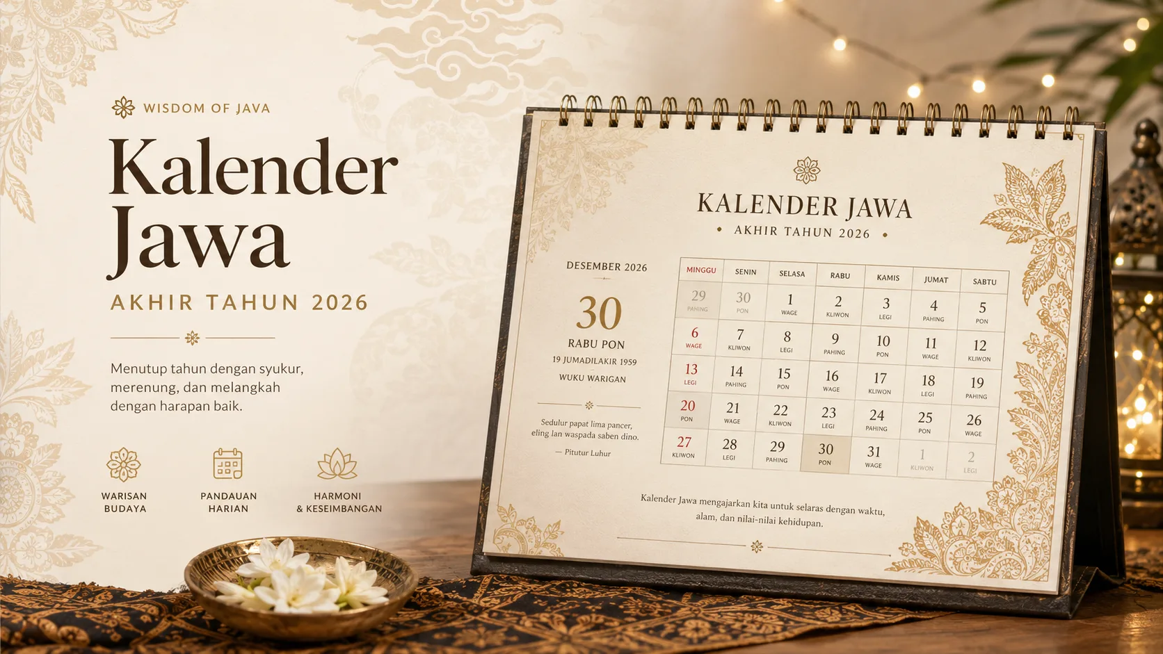Catatan akhir tahun dalam Kalender Jawa Desember 2026