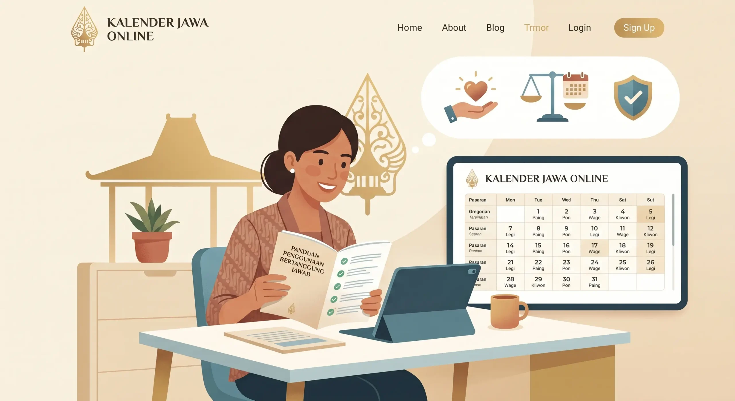 Aturan penggunaan Lockte untuk kalender Jawa dan weton