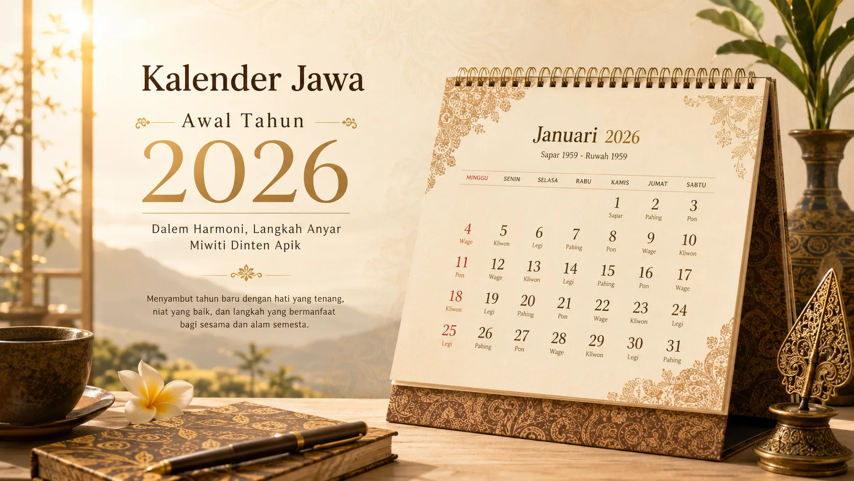 Catatan awal tahun dalam Kalender Jawa Januari 2026