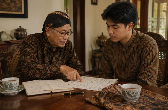 Ilustrasi seseorang mengecek weton kelahiran