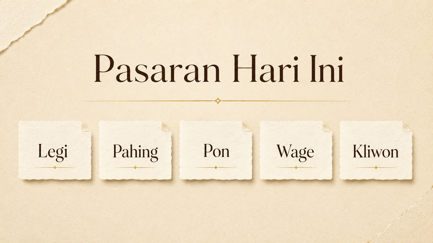 Pasaran Hari Ini