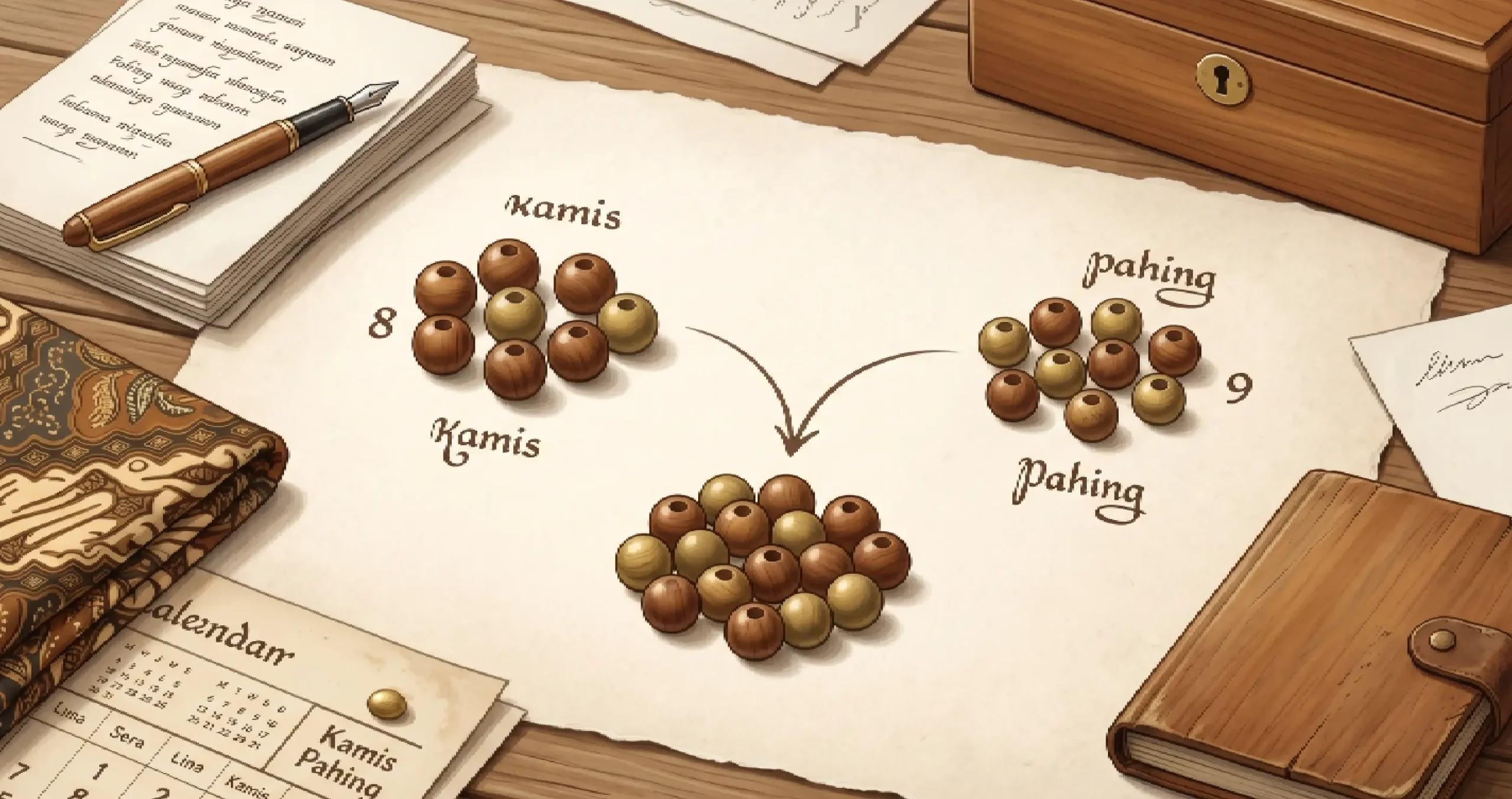Ilustrasi neptu Kamis Pahing dalam petungan Jawa