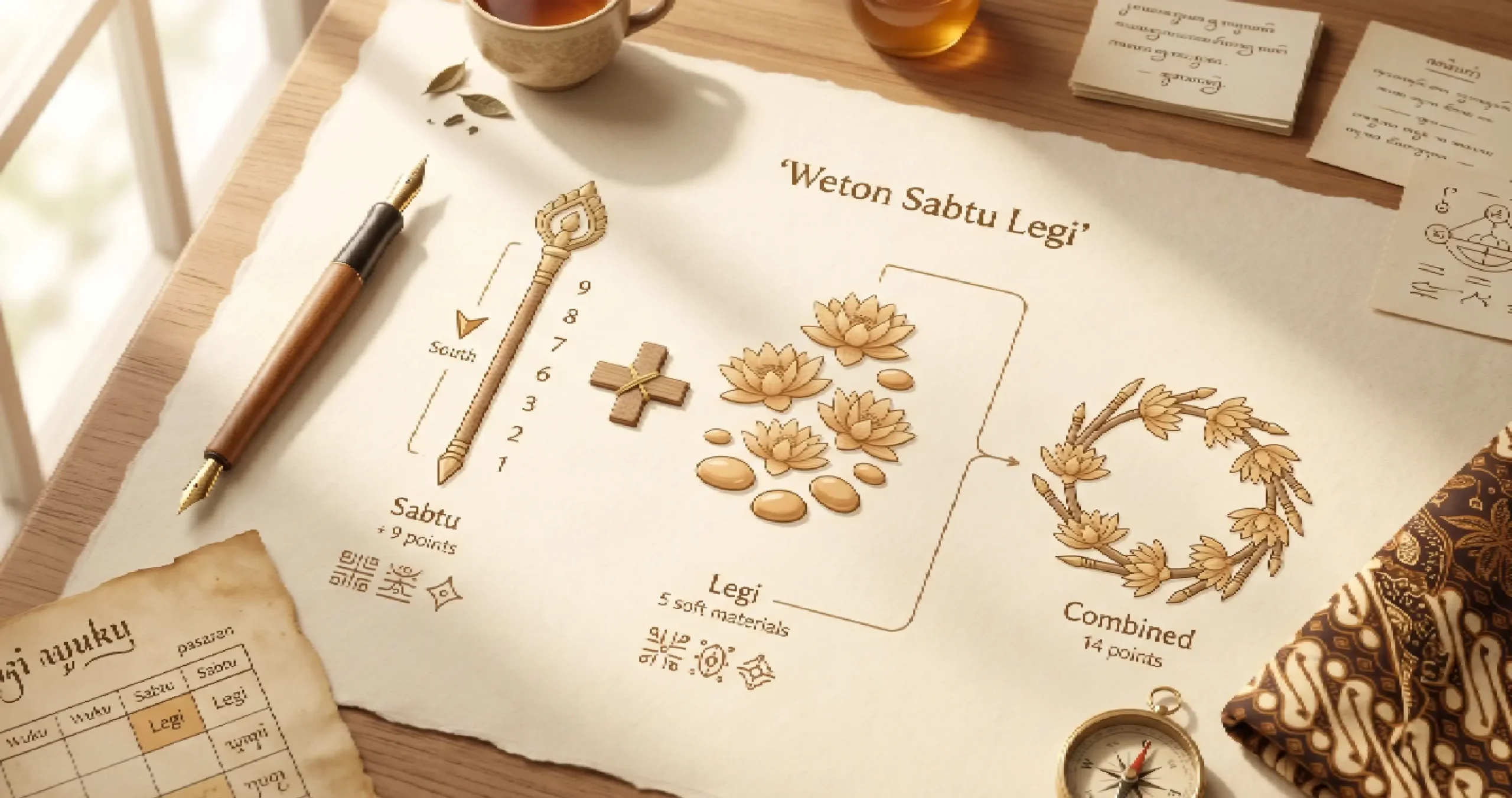 Ilustrasi neptu Sabtu Legi dalam petungan Jawa