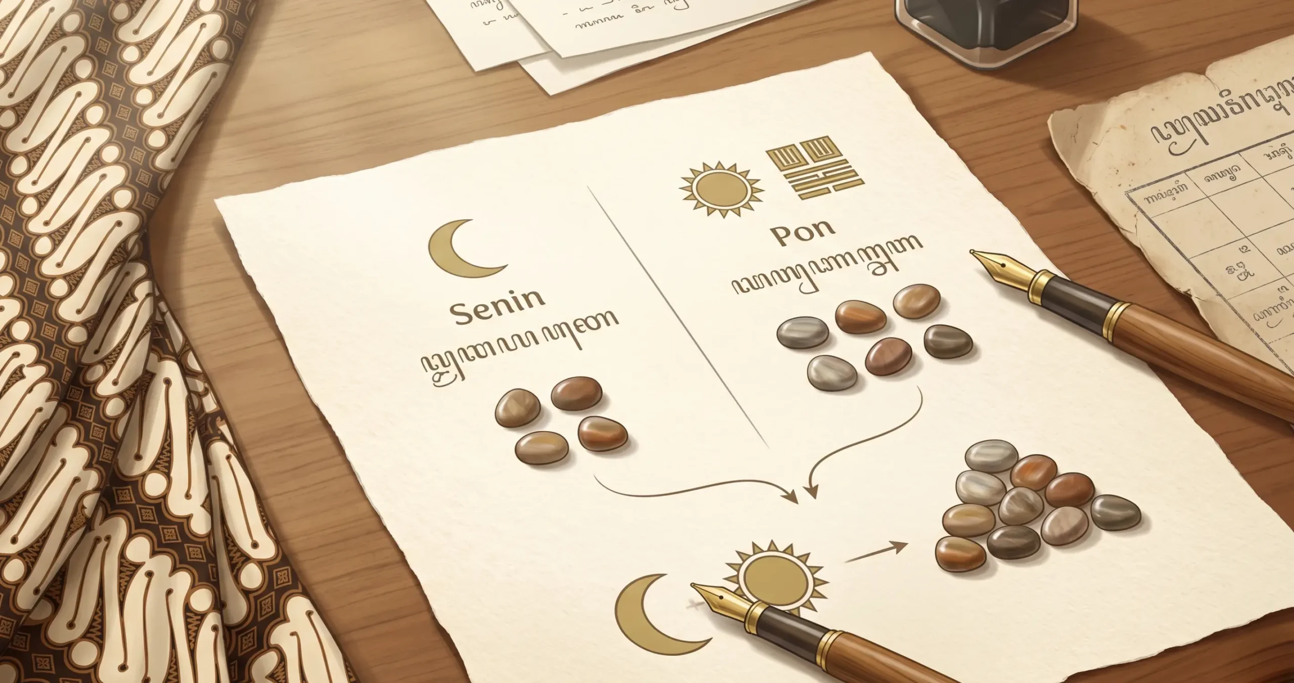 Ilustrasi neptu Senin Pon dalam petungan Jawa