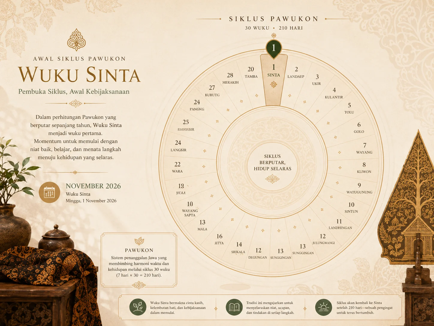 Wuku Sinta dalam Kalender Jawa November 2026